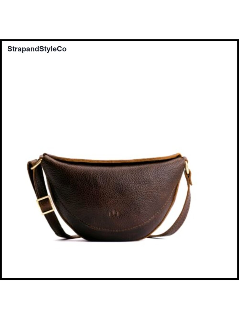 Full-Grain Leather Sling Bag Adjustable Crossbody Magnetic Closure